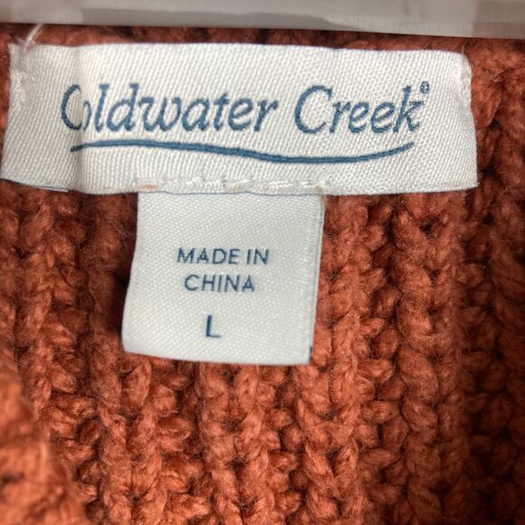 Coldwater Creek Men's Rust Chunky Cable Knit Pullover Textured Vest Sz L - Picture 12 of 12